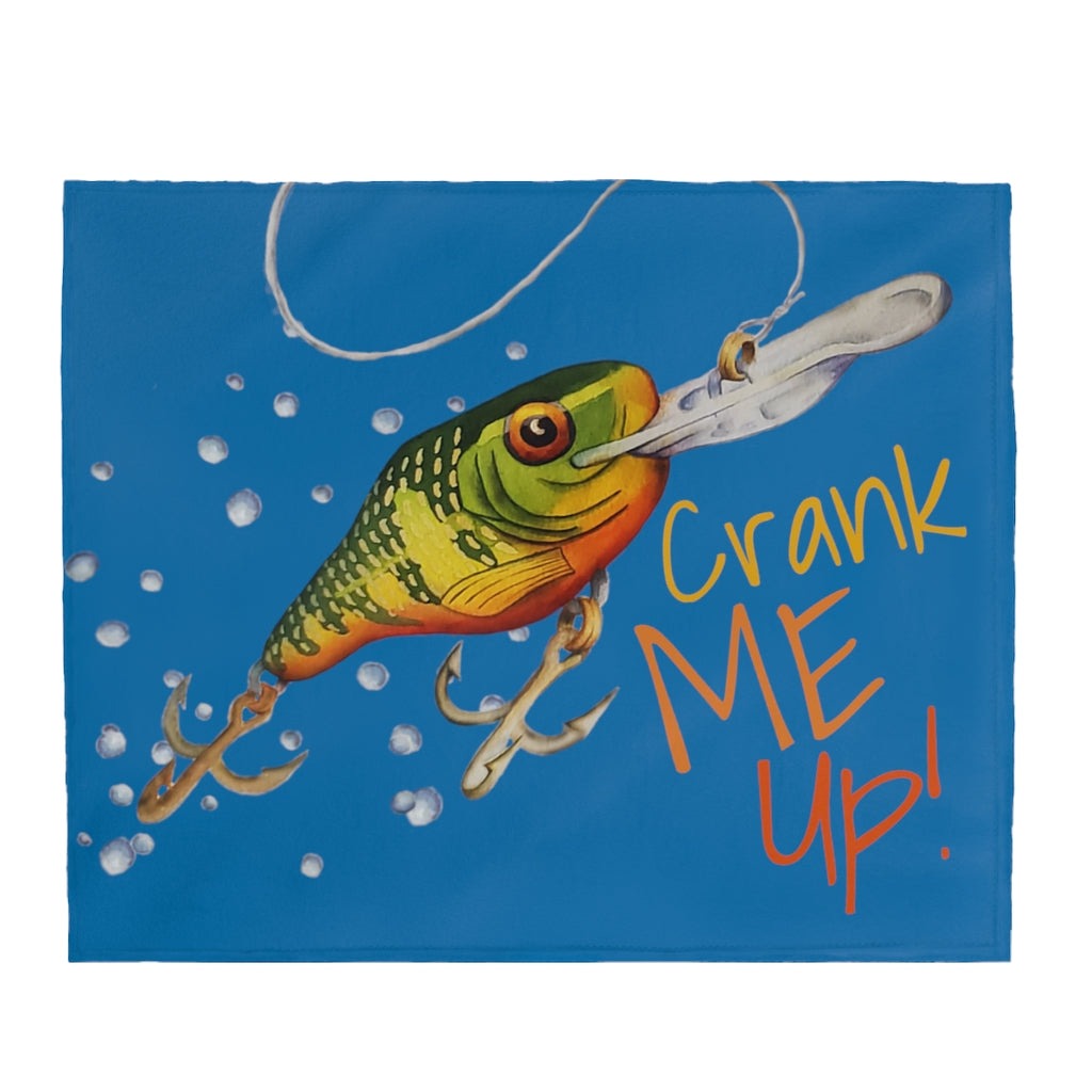 CRANK ME UP! Watercolor Crankbait Fishing Lure Blanket