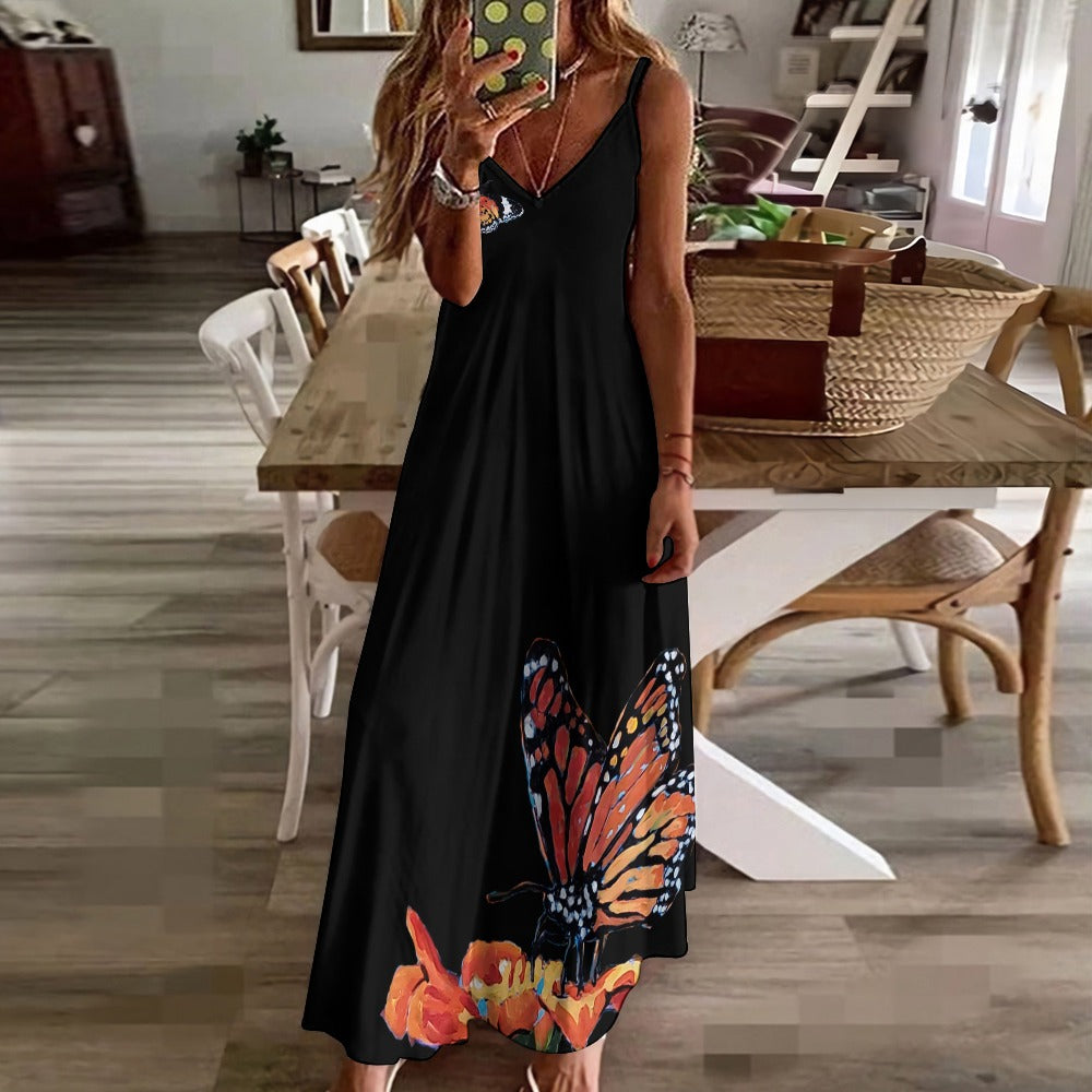 Butterfly Sling Ankle Long Dress