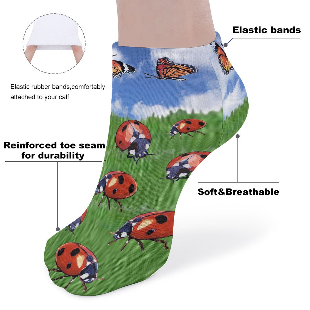 Women's Ladybug Ankle One Size Fits All Socks 6-Pack