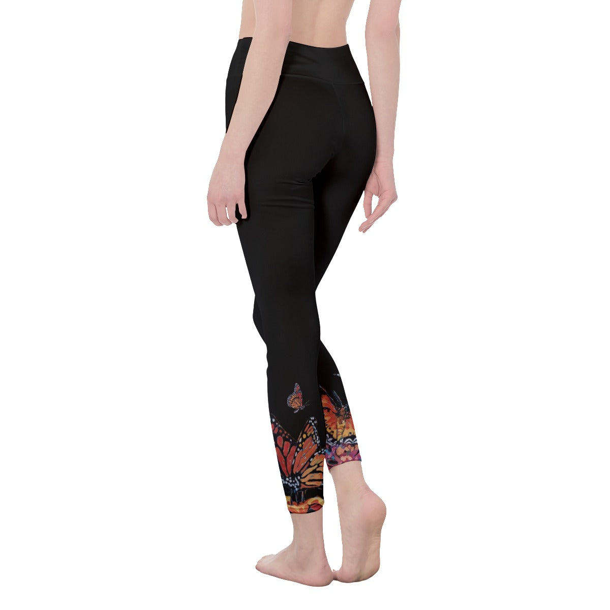 Butterflies on Black Women's Casual YOGA Leggings