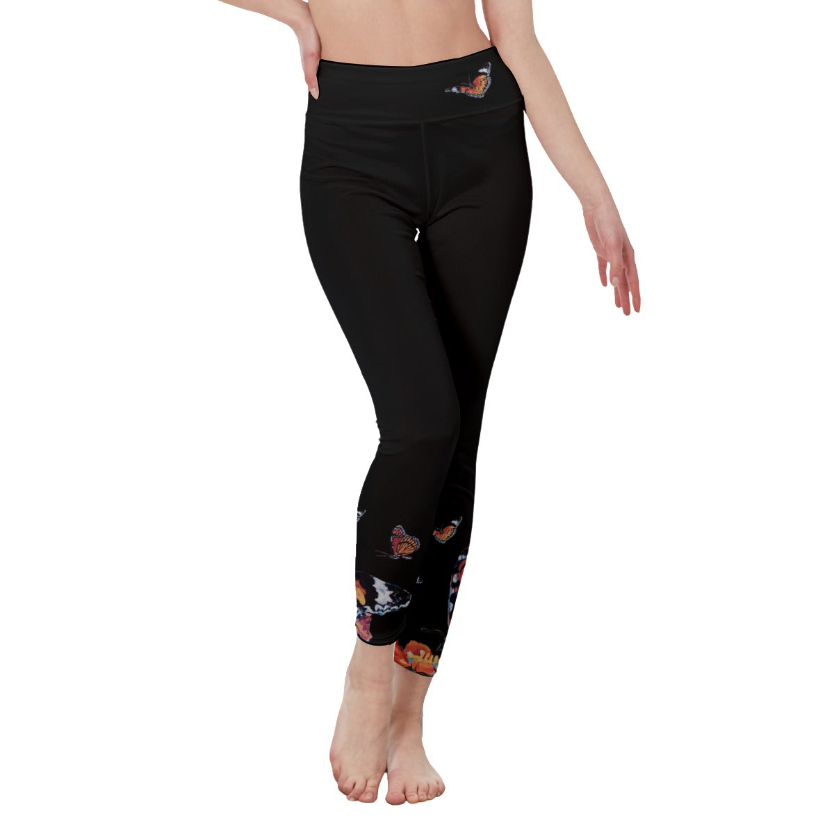 Butterflies on Black Women's Casual YOGA Leggings