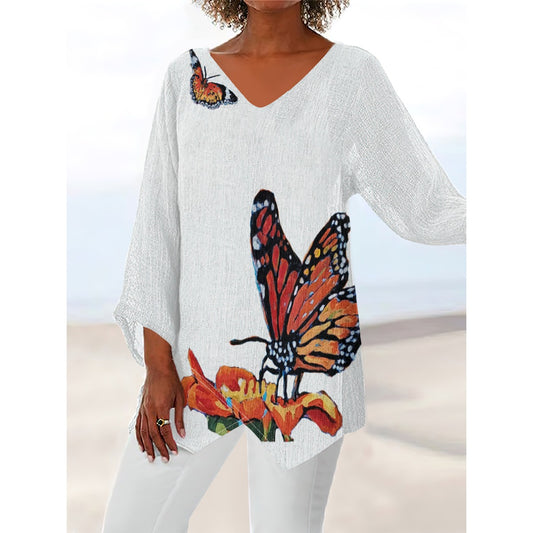 Butterfly Women's V-neck Shirt