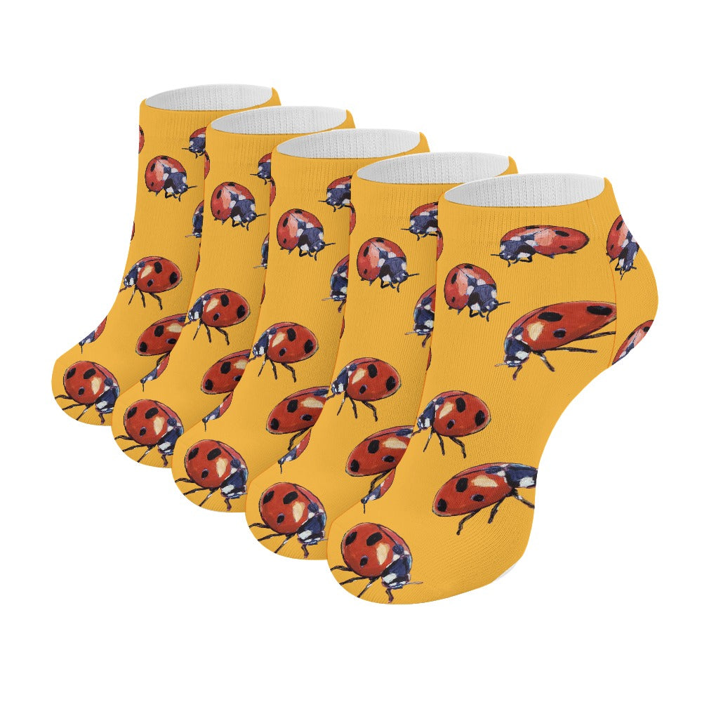 Women's Ladybug Ankle One Size Fits All Socks 6-Pack