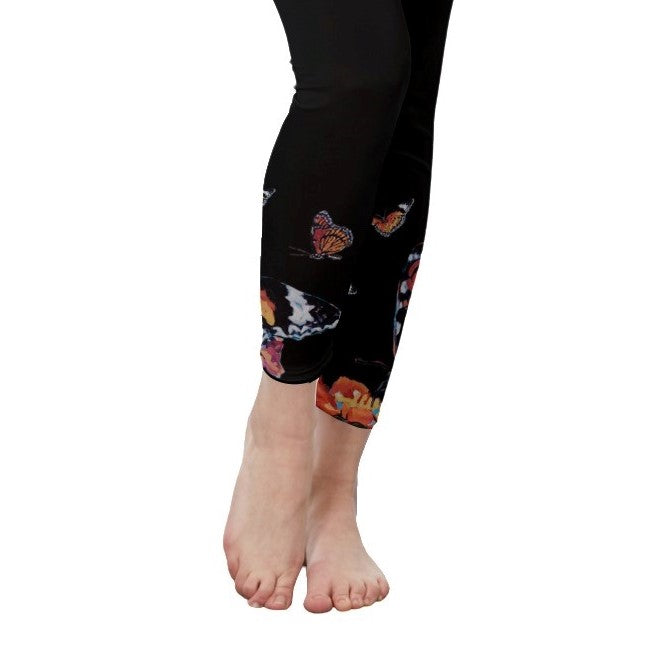 Butterflies on Black Women's Casual YOGA Leggings