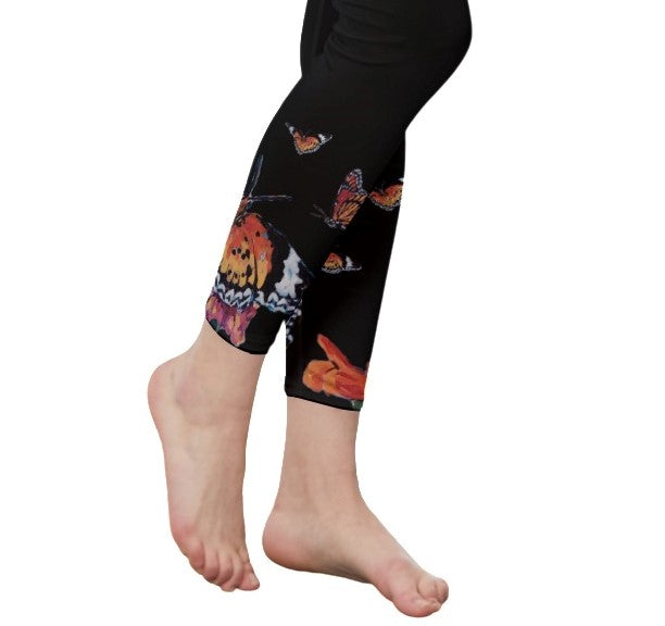 Butterflies on Black Women's Casual YOGA Leggings