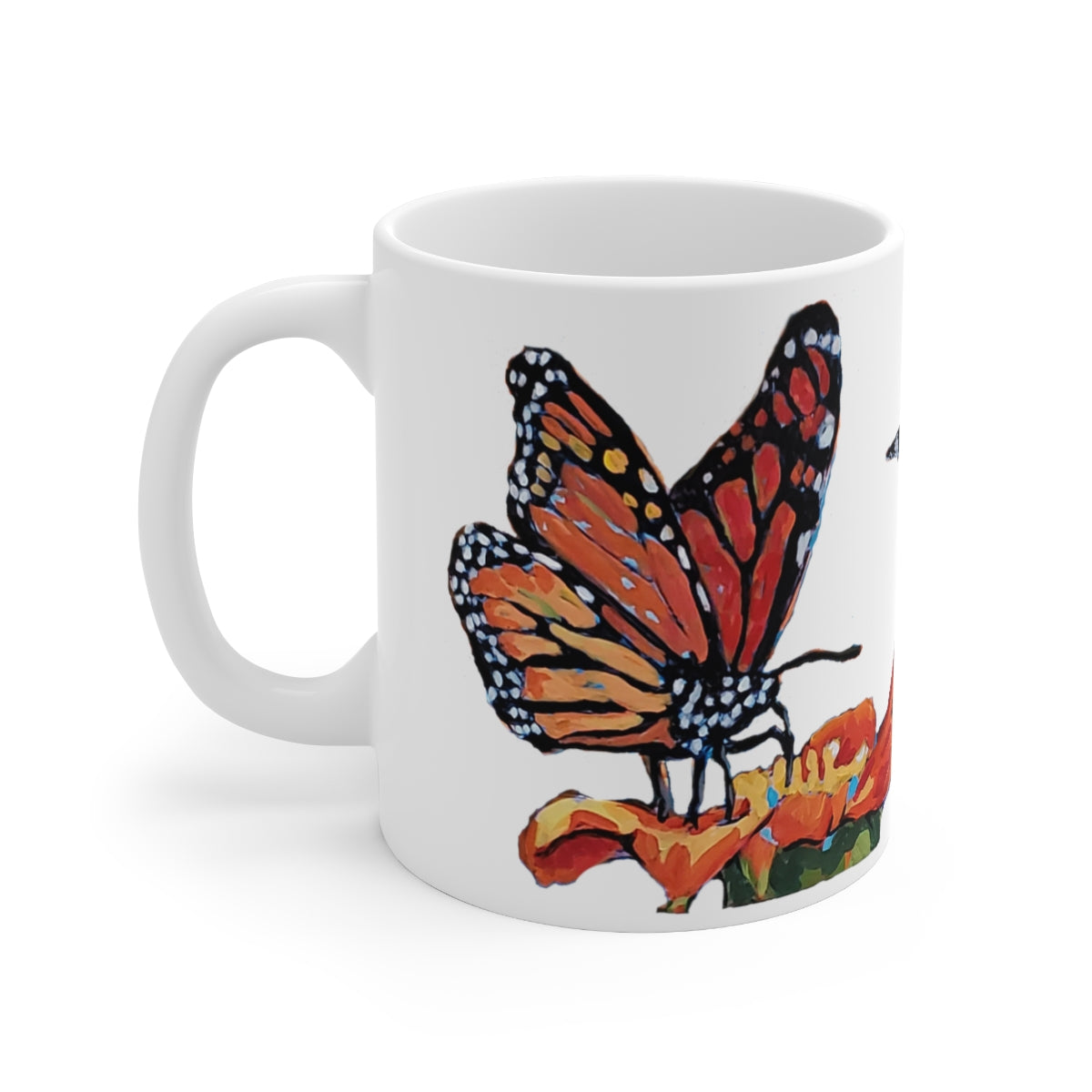 Monarch Butterflies, Butterfly Kisses 11 OZ Ceramic Coffee Mug, Fun Butterfly Gift