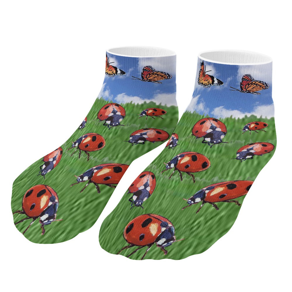 Women's Ladybug Ankle One Size Fits All Socks 6-Pack