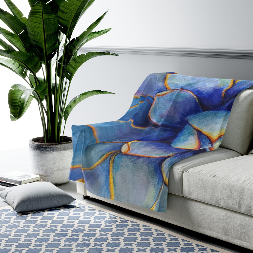 Blue Glow Agave Plush Blanket