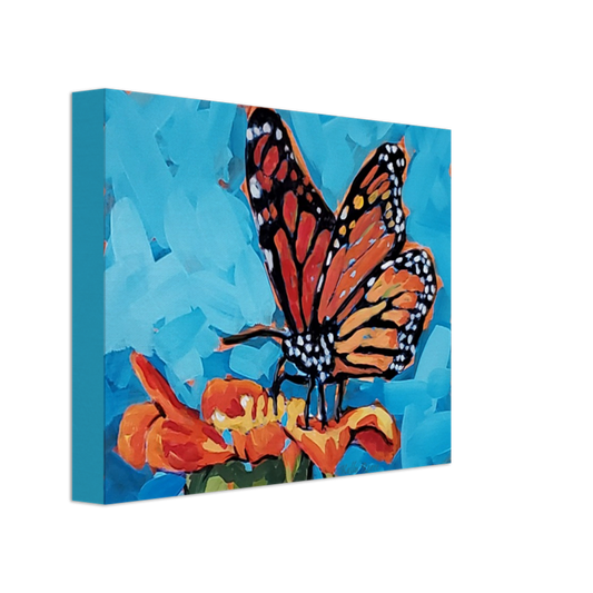 Monarch Butterfly on Orange Marigold - Canvas