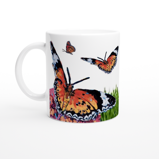 Butterfly Kisses and Ladybug Hugs - 11oz Ceramic Mug